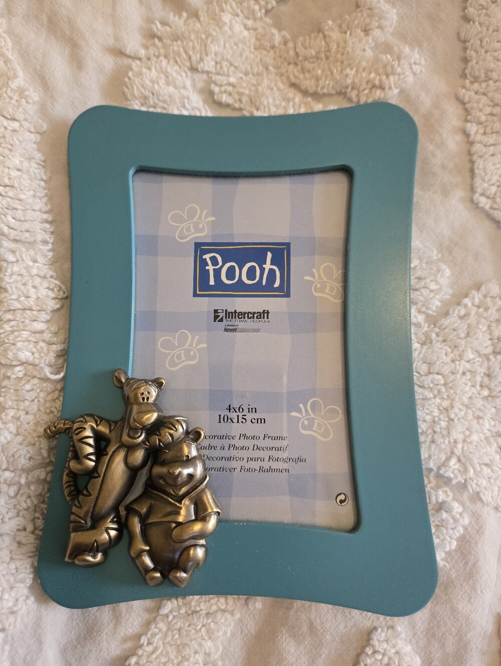 Pooh Turquoise Photo Frame Pewter Winnie the Pooh And Tigger Embellisment Disney